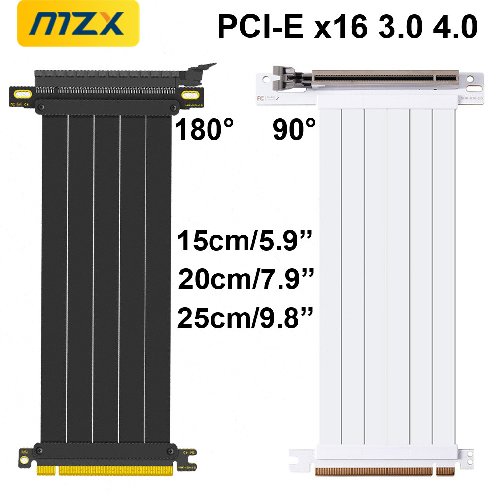 Pcie 4.0 X16 Riser Cable 90 Degree - MZX-Câble Riser PCIE 4.0 3.0 16X,