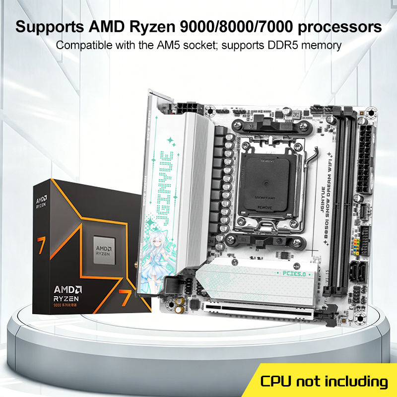 B650 Itx Motherboard Wifi - Carte mère JGINYUE B850I SNOW DREAM