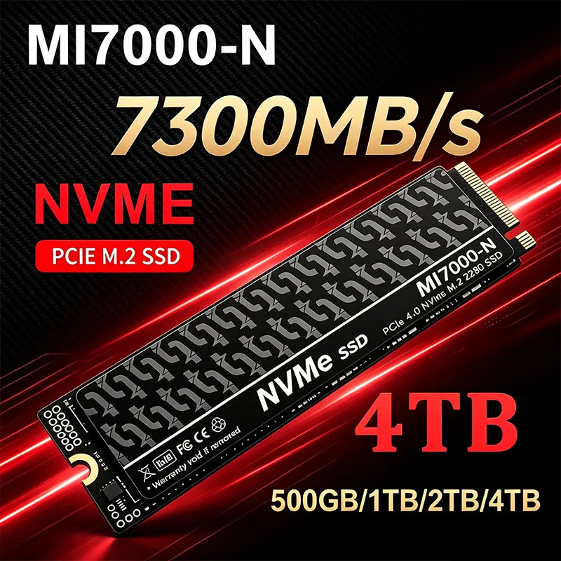 M.2 Nvme 4Tb Pcie 4.0 Ssd - MI7000-N SSD 7300 Mo/s 1 To