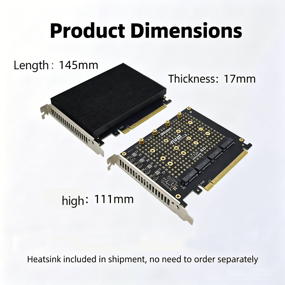 Carte adaptateur PCIe 4.0 X16  - Quad M.2 Nvme Pcie Bifurcation Card avis et prix